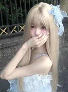 假发女长发自然全头套式日系网红女团洛丽塔JK女孩ita长直发礼物