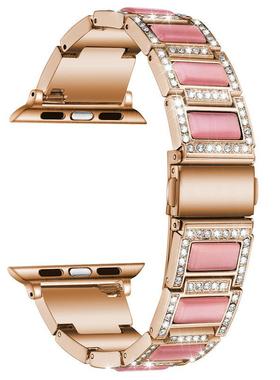 适配iwatch3456树脂表带22MM珠宝镶钻金属表带