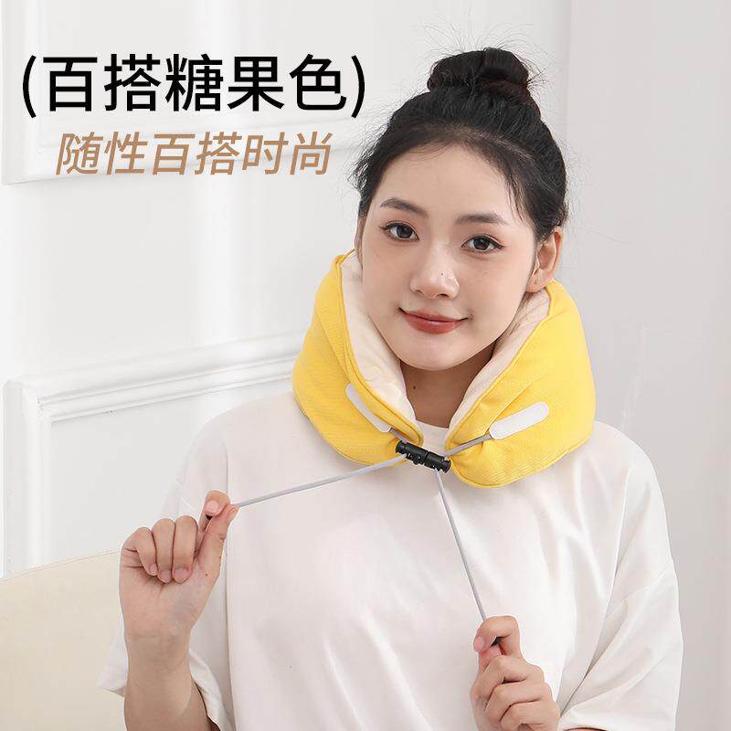 泡沫粒子u型枕办公室午睡枕旅行便携颈枕马卡龙色系飞机枕礼物