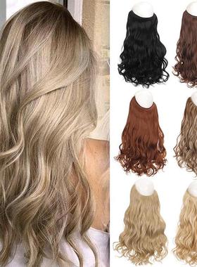 外贸欧美鱼线假发接发片20-32inches长卷发女一片式隐形自然