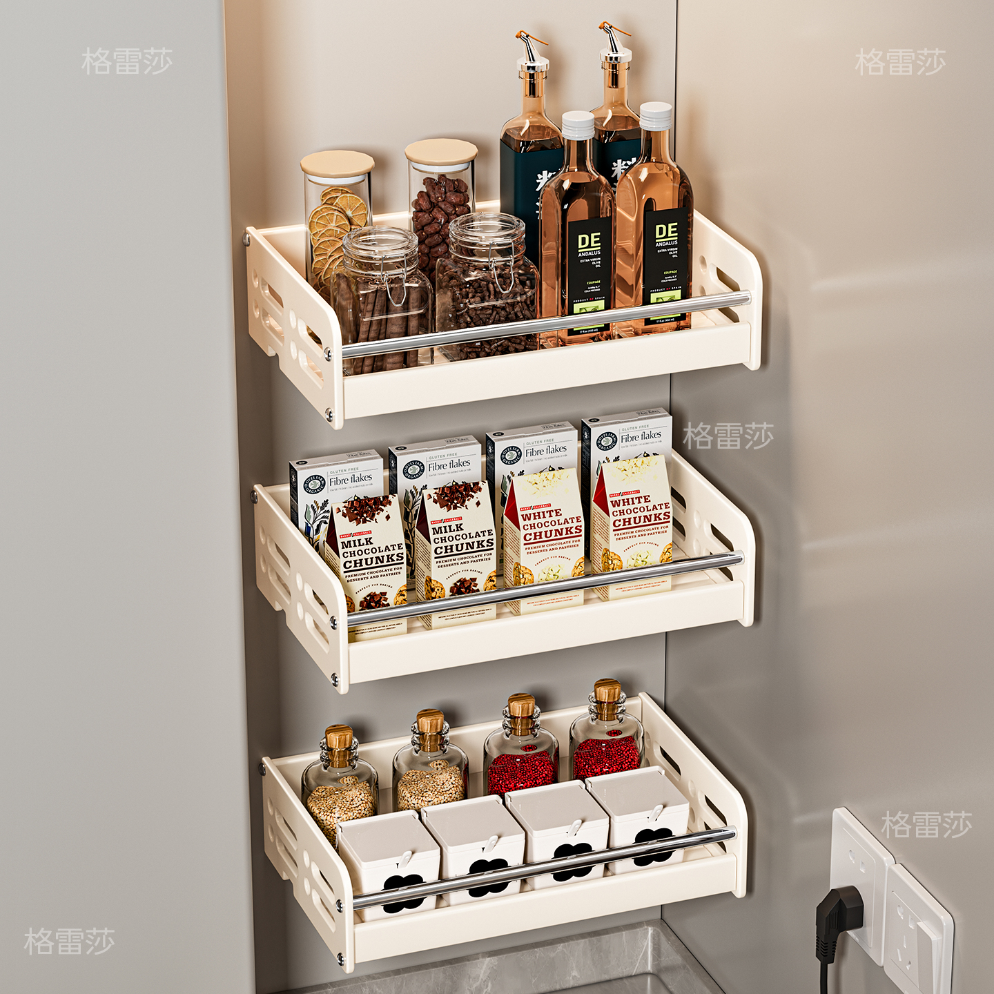 厨房小型置物架壁挂多尺寸调料架