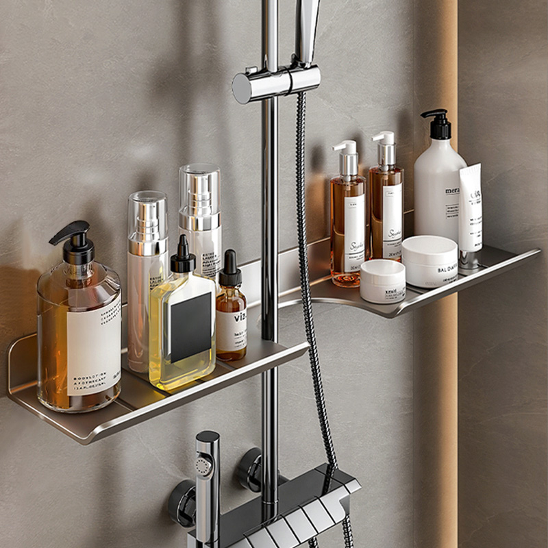 格雷莎免打孔花洒置物架承重强