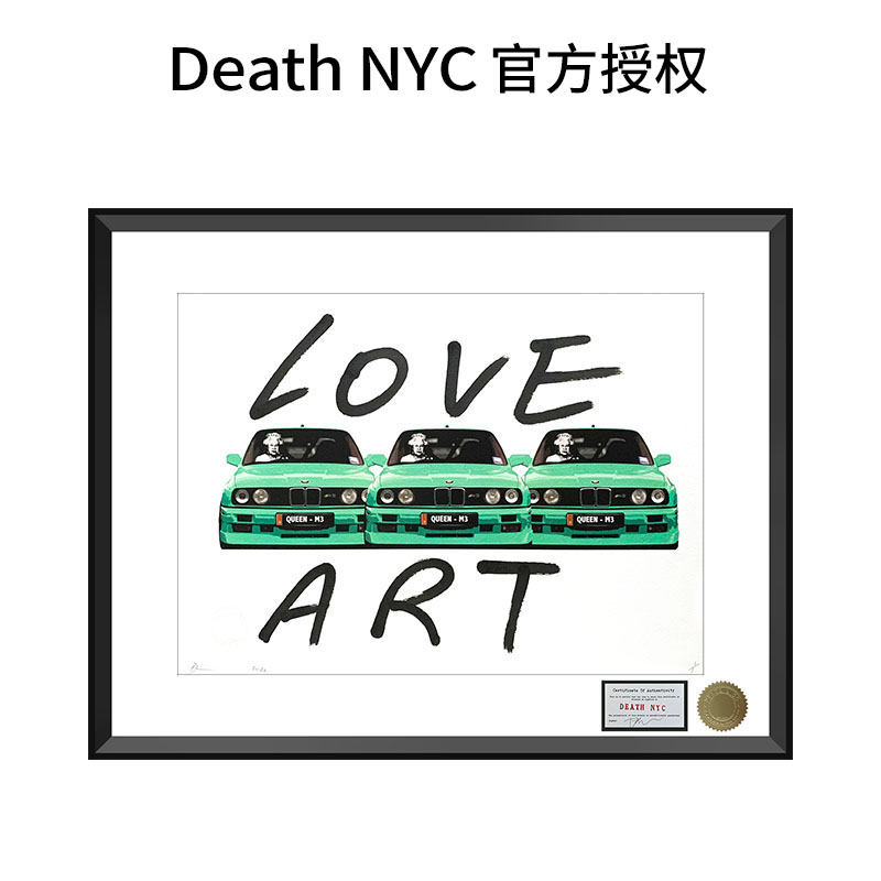 【限1版】Death NYC限量手绘签名版画名车保时捷装饰画现代挂画