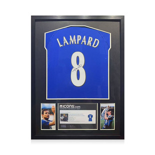 兰帕德 亲笔签名 2000年切尔西队球衣 icons证书 精装裱