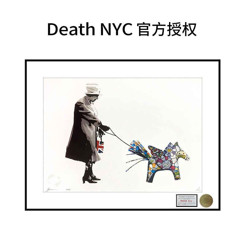 DeathNYC签名限量版画英国女王