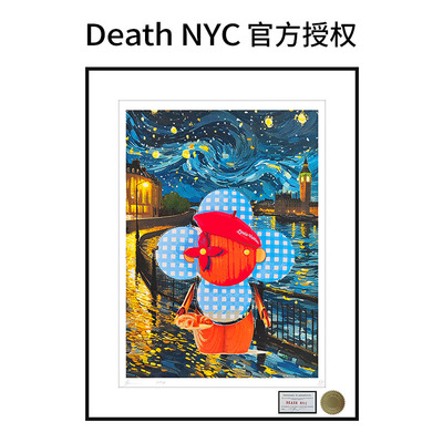 DeathNYC版画吉祥物薇薇安装饰画梵高星月夜客厅卧室挂画