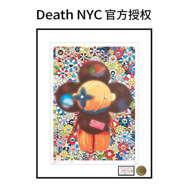经典款DeathNYC亲签限量版画吉祥物薇薇安装饰画太阳花挂画