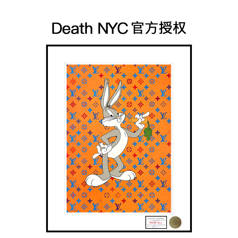death nyc官方授权兔八哥胡萝卜限量亲签潮流版画 正品保真装饰画