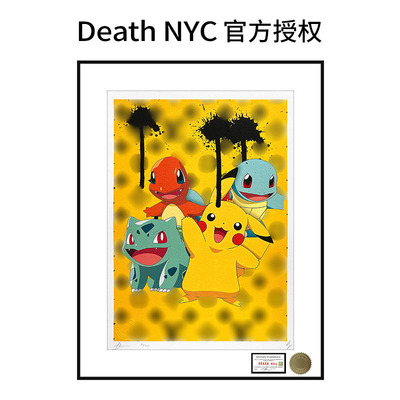 DeathNYC限量亲签版画皮卡丘