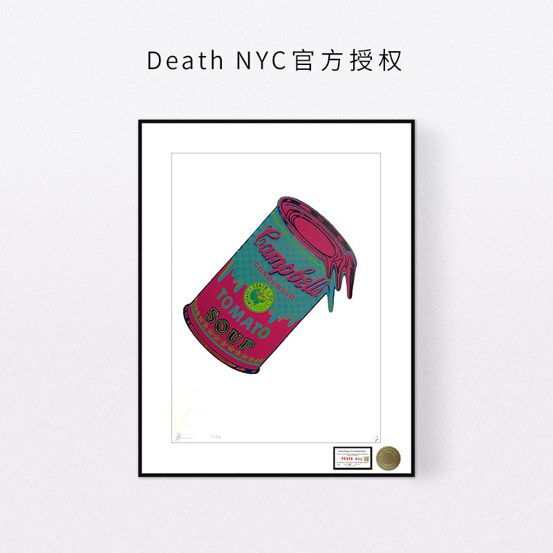 DeathNYC亲签限量版画金宝汤罐头装饰画潮流艺术挂画餐厅玄关壁画