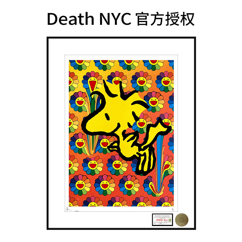 Death NYC限量亲签潮流版画 史努比糊涂塌客装饰画儿童房挂画