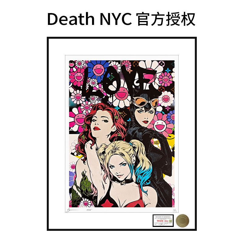 DeathNYC限量版画小丑女哈莉装饰画猫女歌坛魅影人物客厅卧室挂画