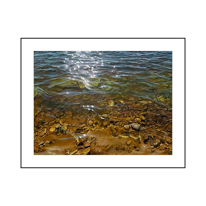 张玲签名限量版画清浅风景装饰画挂画山水客厅走廊墙壁挂画