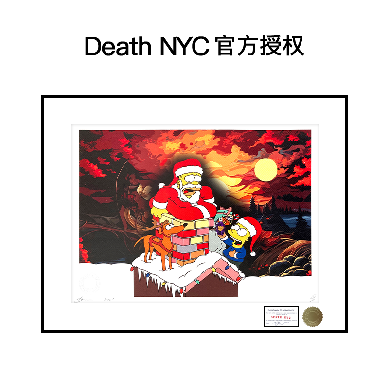 Death NYC官方授权辛普森限量亲签潮流版画  正品保真装饰画