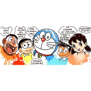 犹大·阿列塔亲签限量版画蓝胖子机器猫装饰画客厅卧室潮流挂画