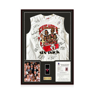 皮蓬 卡特赖特共11人亲笔签名1987年芝加哥公牛队Beckett权威认证