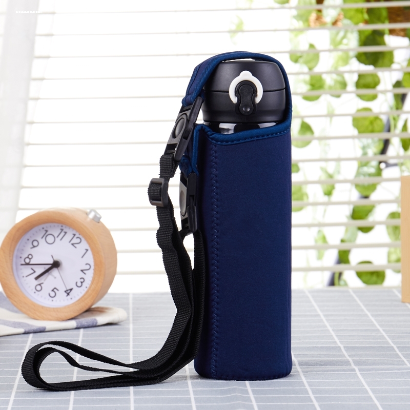 简约斜挎膳魔师保温杯套500ml乐扣通用手提水杯套防摔背带保护套