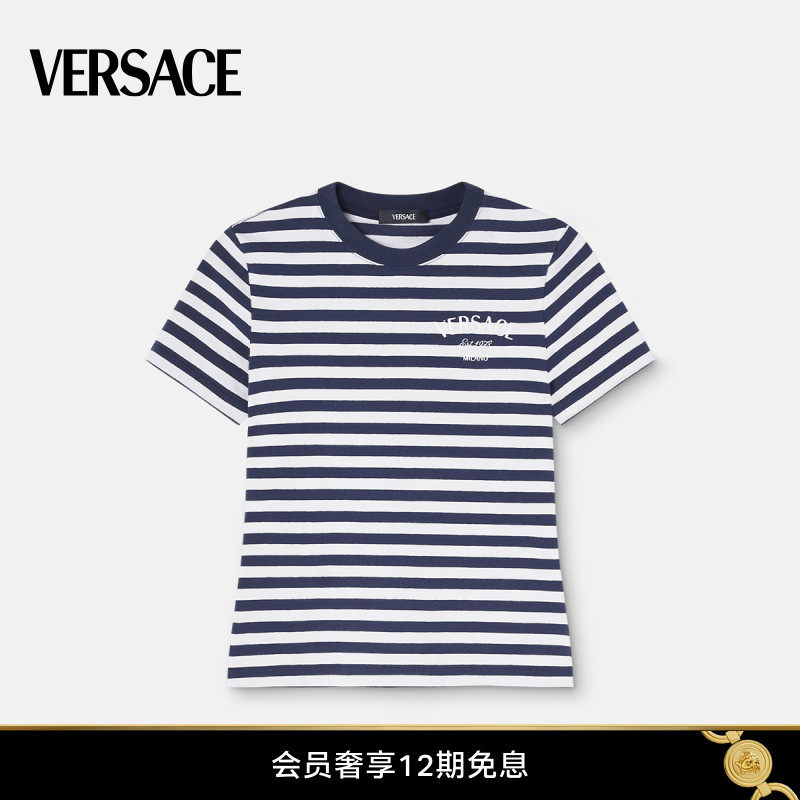 【春夏新品】VERSACE/范思哲 女士Nautical Stripe T恤