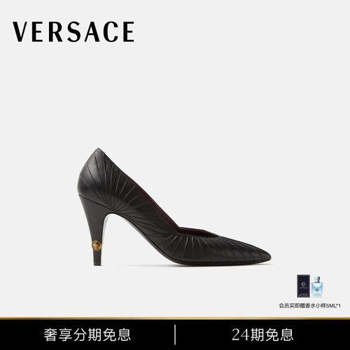 【24期免息】VERSACE/范思哲 女士Gianni皮革高跟鞋 90毫米
