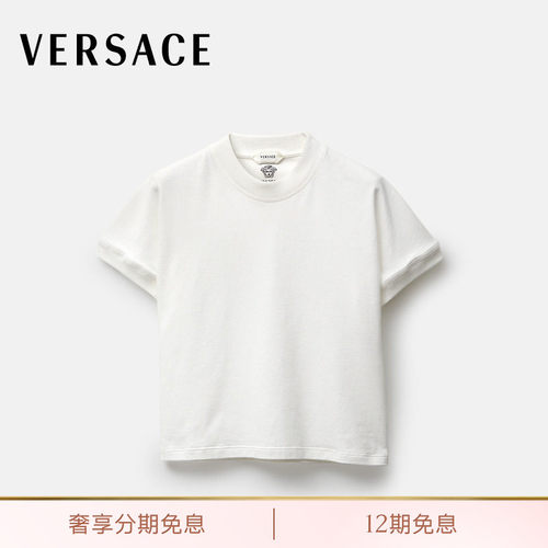 【12期免息】VERSACE/范思哲 女士刺绣弹力平纹针织T恤