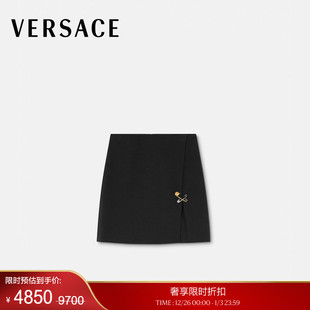 VERSACE 末优惠 范思哲 女士Safety A字羊毛迷你裙 Pin 季