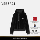 新品 VERSACE 范思哲 男士 刺绣雪尼尔拉链连帽衫