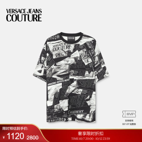 【季末优惠】VERSACE JEANS COUTURE 男士Magazine宽松T恤
