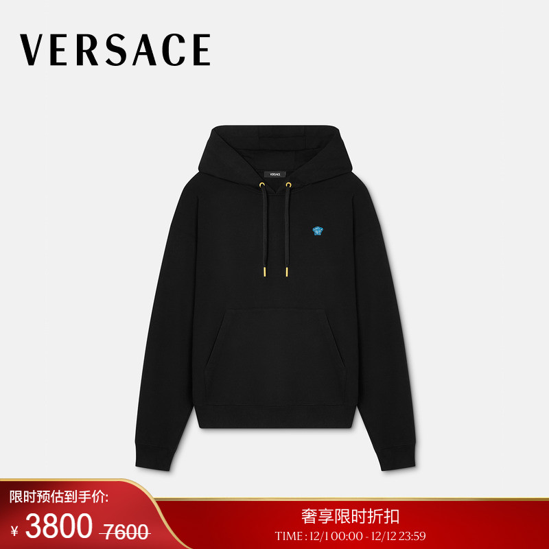 【季末优惠】VERSACE/范思哲 男士Medusa刺绣连帽衫