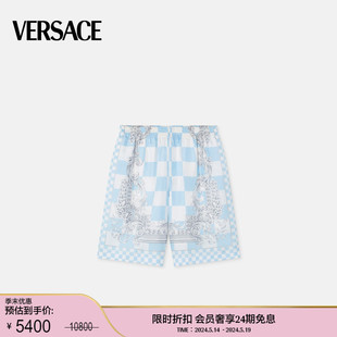 季 Medusa 男士 Contrasto真丝短裤 VERSACE 末优惠 范思哲