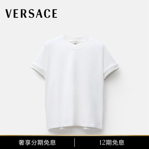 【12期免息】VERSACE/范思哲 男士刺绣弹力平纹针织T恤