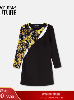 【季末优惠】VERSACE JEANS COUTURE Logo Couture镂空迷你连衣裙