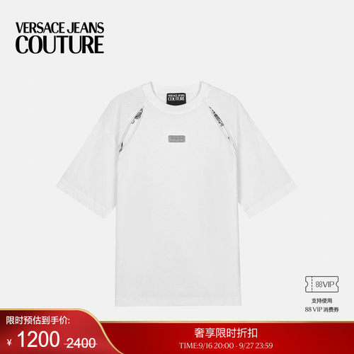 【季末优惠】VERSACE JEANS COUTURE Outline Barocco休闲版T恤