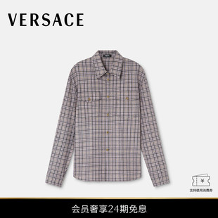 男士 范思哲 VERSACE 格纹羊毛法兰绒衬衫 新品