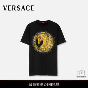 新品 刺绣棉质平纹针织修身 VERSACE 男士 T恤 范思哲