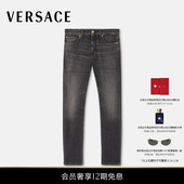 12期免息 Medusa VERSACE 范思哲 男士 Rock刺绣修身 牛仔裤
