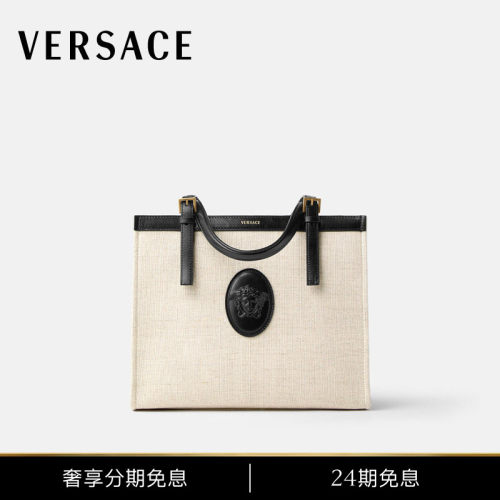 【24期免息】VERSACE/范思哲 女士Rivière帆布托特包