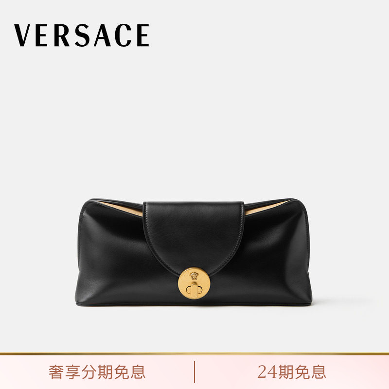 【早秋新品】VERSACE/范思哲 女士Vivian皮革手拿包