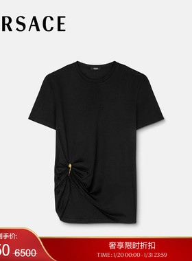 【季末优惠】VERSACE/范思哲 女士Safety Pin垂坠T恤