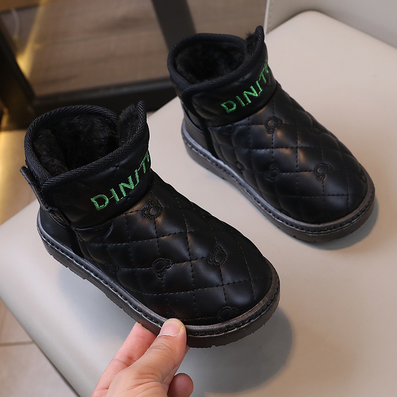 儿童鞋子女童防水雪地靴2025新款冬季男童大棉保暖短靴中大童棉靴