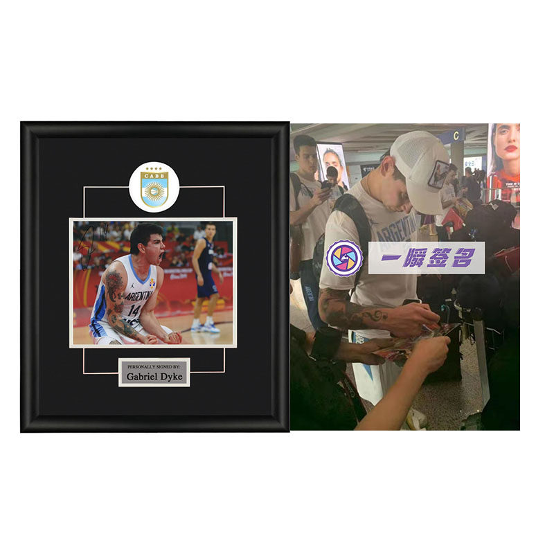 一瞬签名 男篮世界杯 阿根廷男篮国家队 戴克 亲笔签名照片 含证