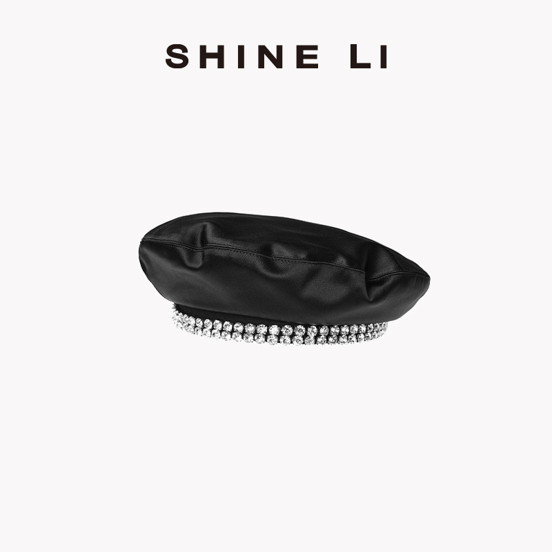 SHINE LI李姗 闪钻贝雷帽 明星同款