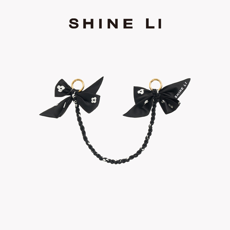 SHINE LI李姗【“33”花系列】碎花蝴蝶结缎面挂绳