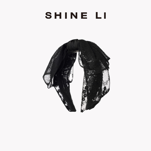 SHINELI发箍优雅蝴蝶结网纱