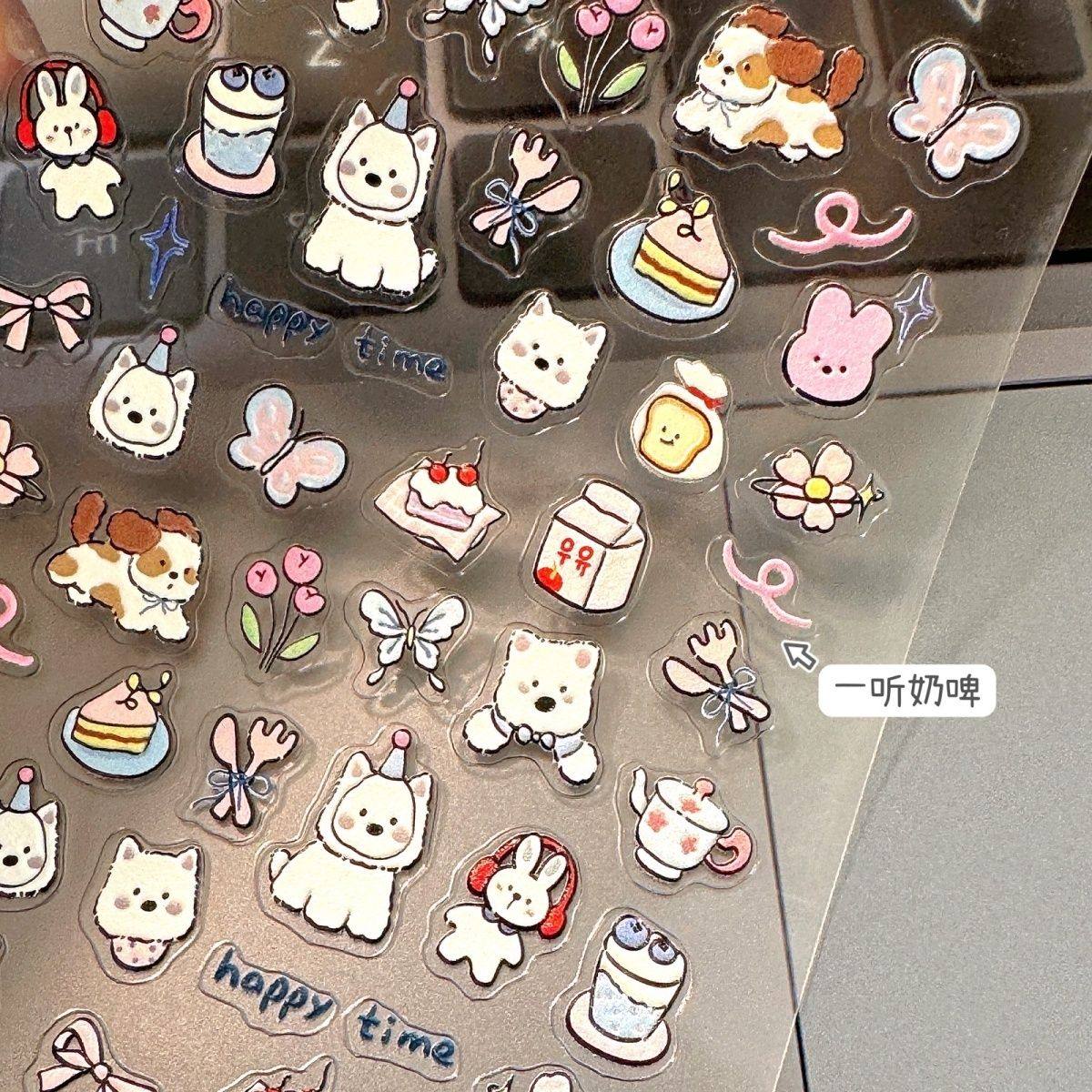 ins风高颜值ccd贴纸呆萌狗狗浮雕立体美甲贴纸ipad可爱指甲贴防水,文具电教/文化用品/商务用品,贴纸/立体贴纸,淘宝优惠券,粉丝福利购,淘宝优惠卷