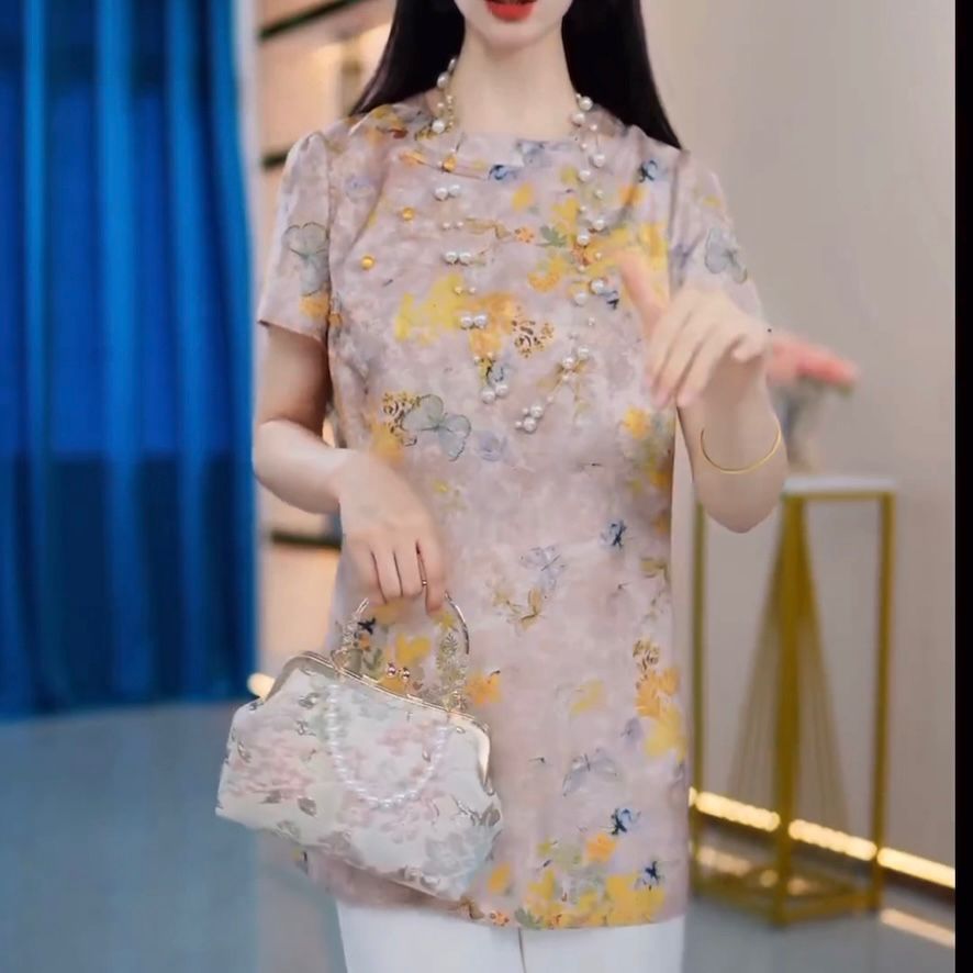 夏季新款夏款妈妈休闲套装