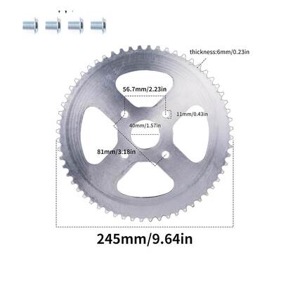 摩托车越野车配件链轮420-60T 链齿轮内径40MM 孔距81MM改装