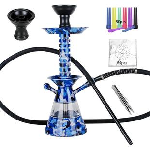 阿拉伯迷彩混色中号单管亚克力水烟壶shisha hookah跨境一件可发