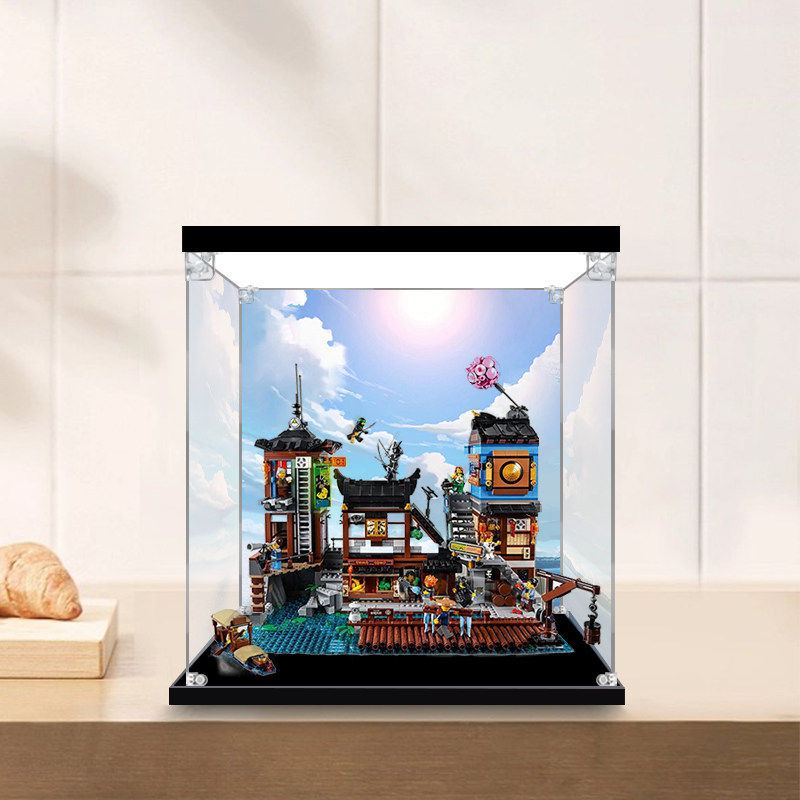 亚克力乐高展示盒适用70657幻影忍者城市码头透明模型收纳盒防尘