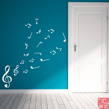 小符号 咖啡店酒吧橱窗装饰贴纸 琴行音乐艺术培训中心玻璃门墙贴