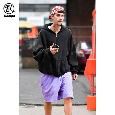 比伯同款开衫连帽卫衣男款cleanfit2025年秋季新款纯色夹克外套潮